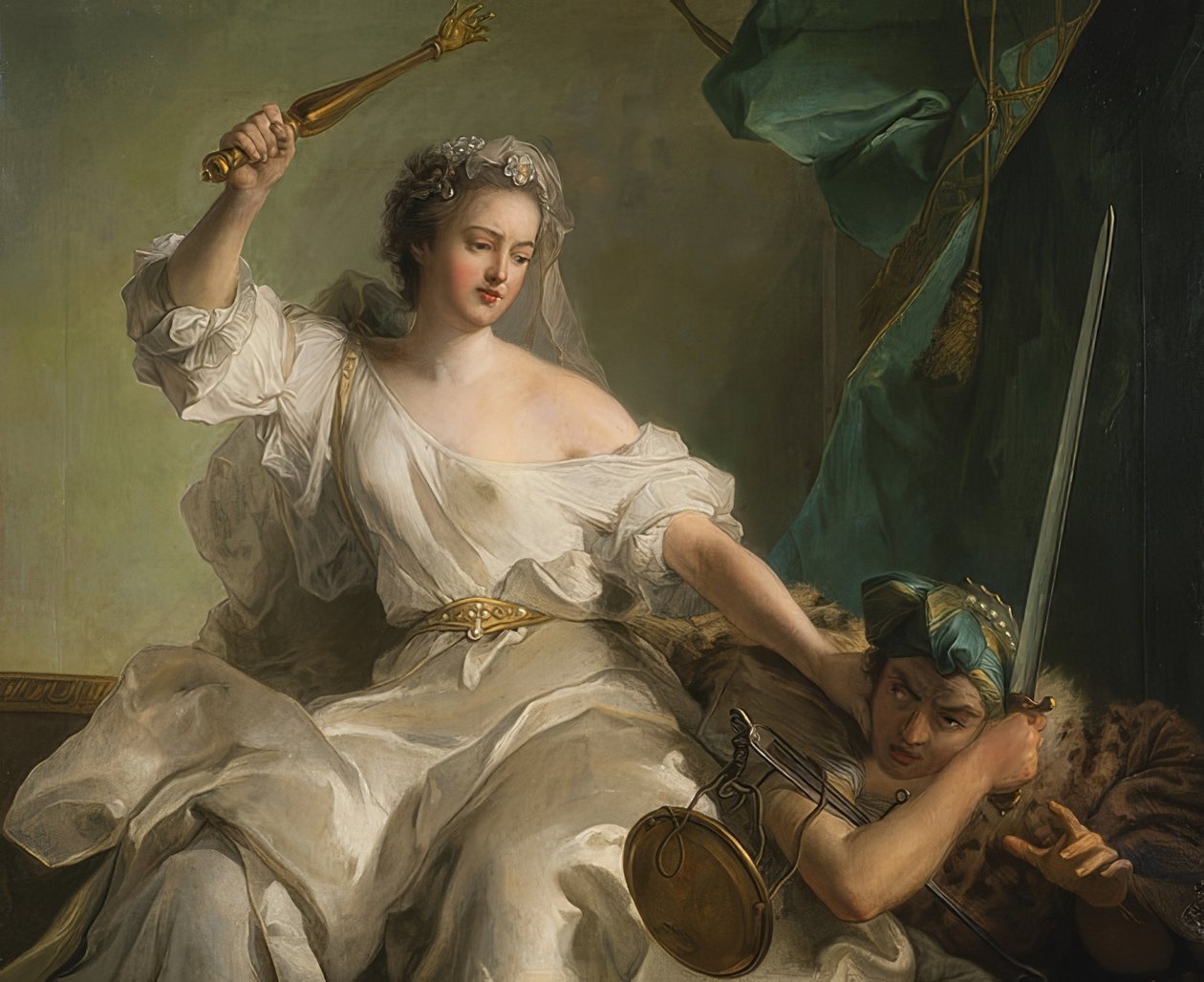 Allegorie der Gerechtigkeit im Kampf mit der Ungerechtigkeit von Jean Marc Nattier