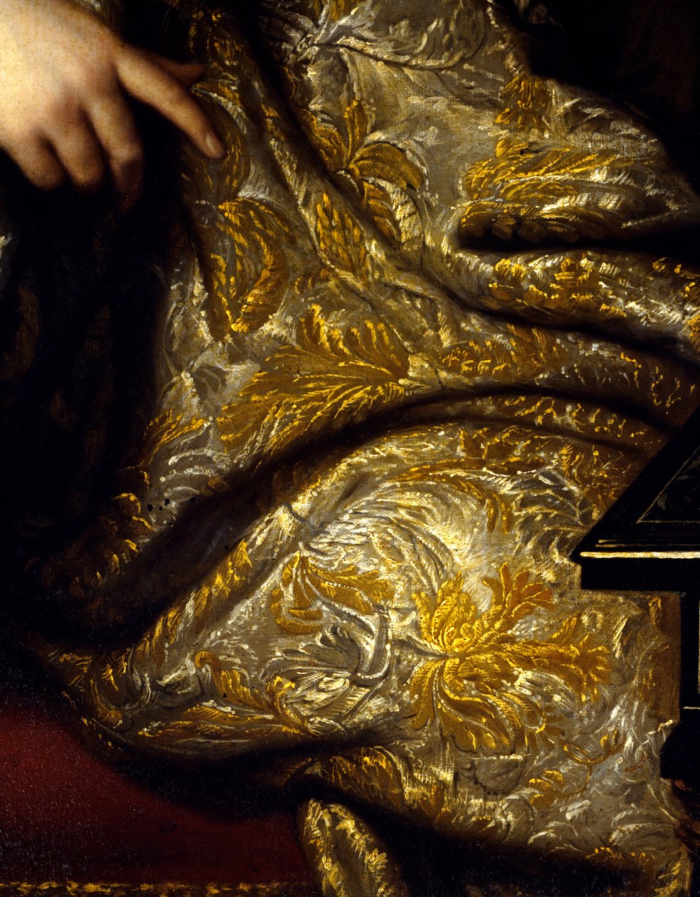 Porträt von Jean Baptiste (Jean-Baptiste) Colbert (1651-1690) Seigneur Marquis de Seignelay, Marineminister, Sohn von Colbert (Detail der Draperien). Gemälde von Marc Nattier (1642-1705) von Jean Marc Nattier