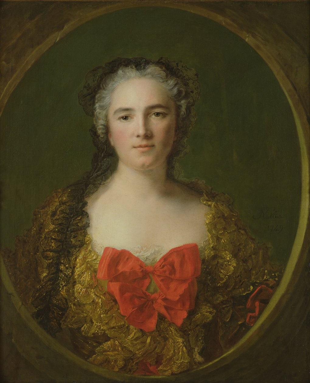 Porträt vermutlich von Louise-Elisabeth de La Chastre, Marquise de Dreux-Brézé, 1749 von Jean Marc Nattier