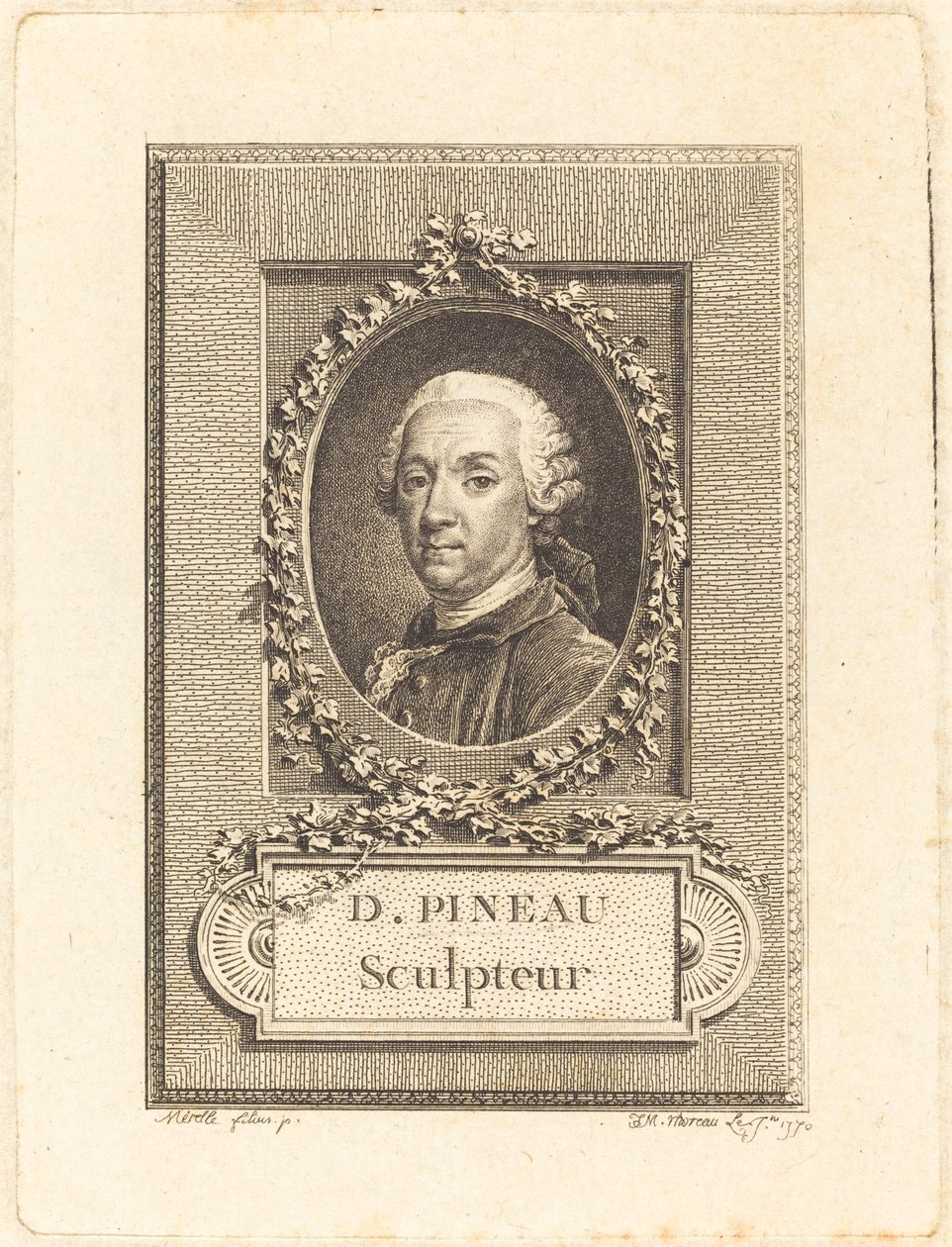 D. Pineau, Bildhauer von Jean Michel Moreau after Pierre Paul Merelle