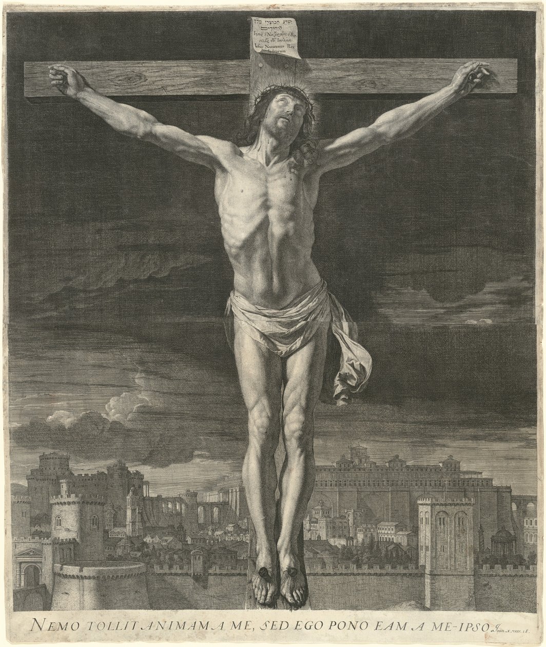 Christus stirbt am Kreuz von Jean Morin, after Philippe de Champaigne