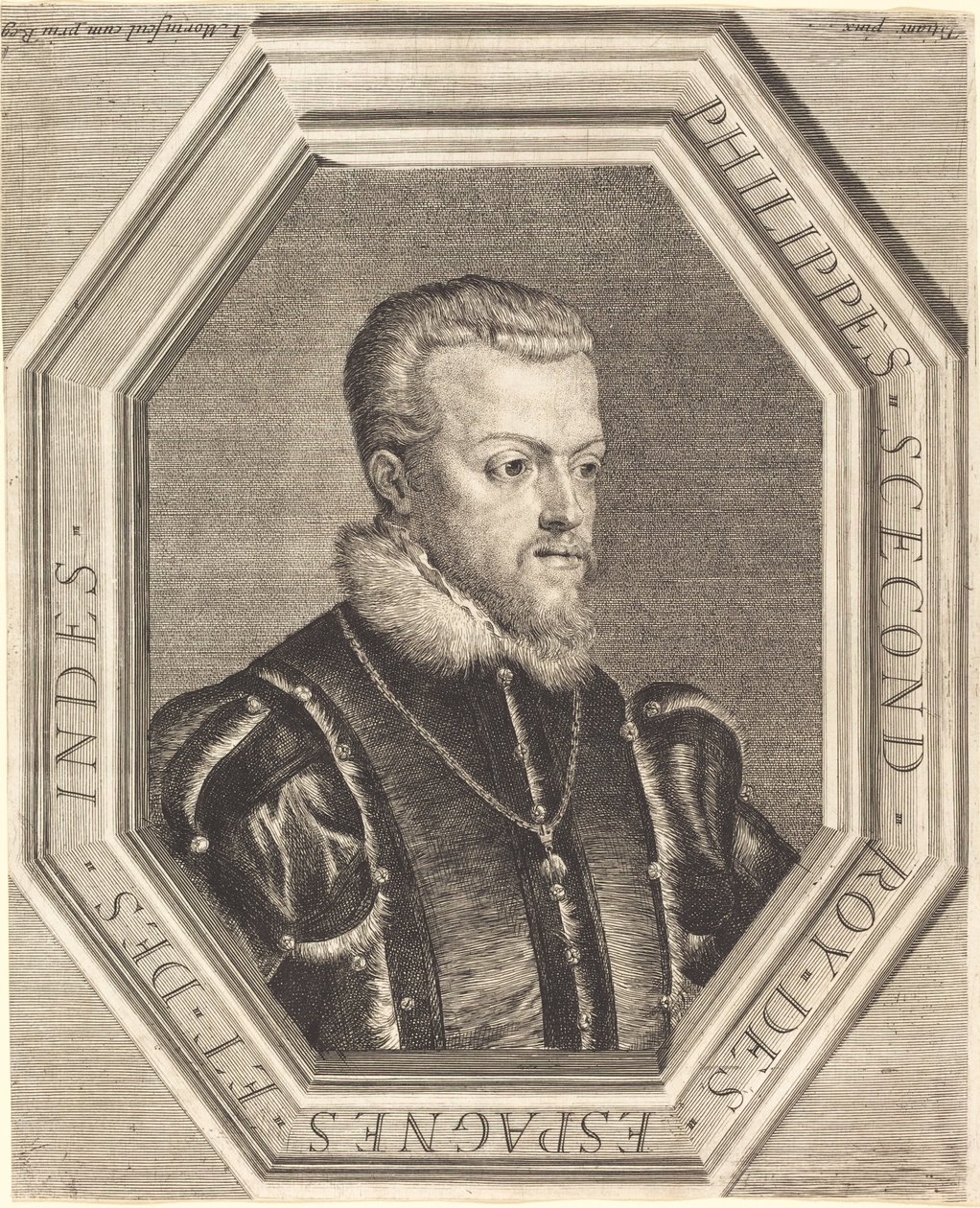 Philipp II., König von Spanien von Jean Morin after Titian