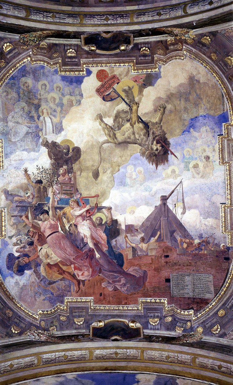 Decke des Rathauses von Toulouse: Allegorie des Todes von Simon de Montfort von Jean Paul Laurens von Jean Paul Laurens