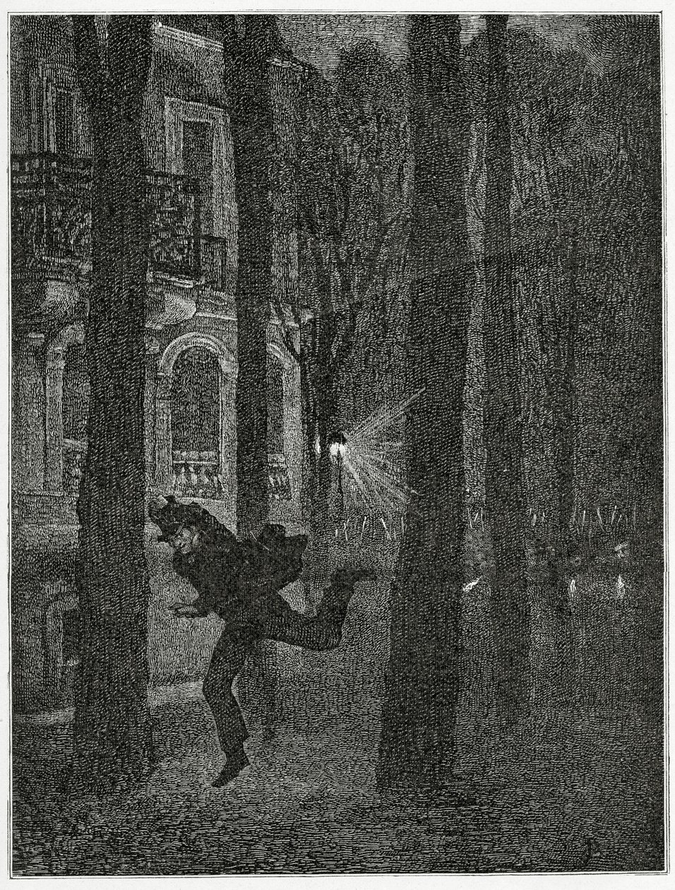 Fliehender Gefangener - Illustration aus Histoire d’un crime, 19. Jahrhundert von Jean Paul Laurens