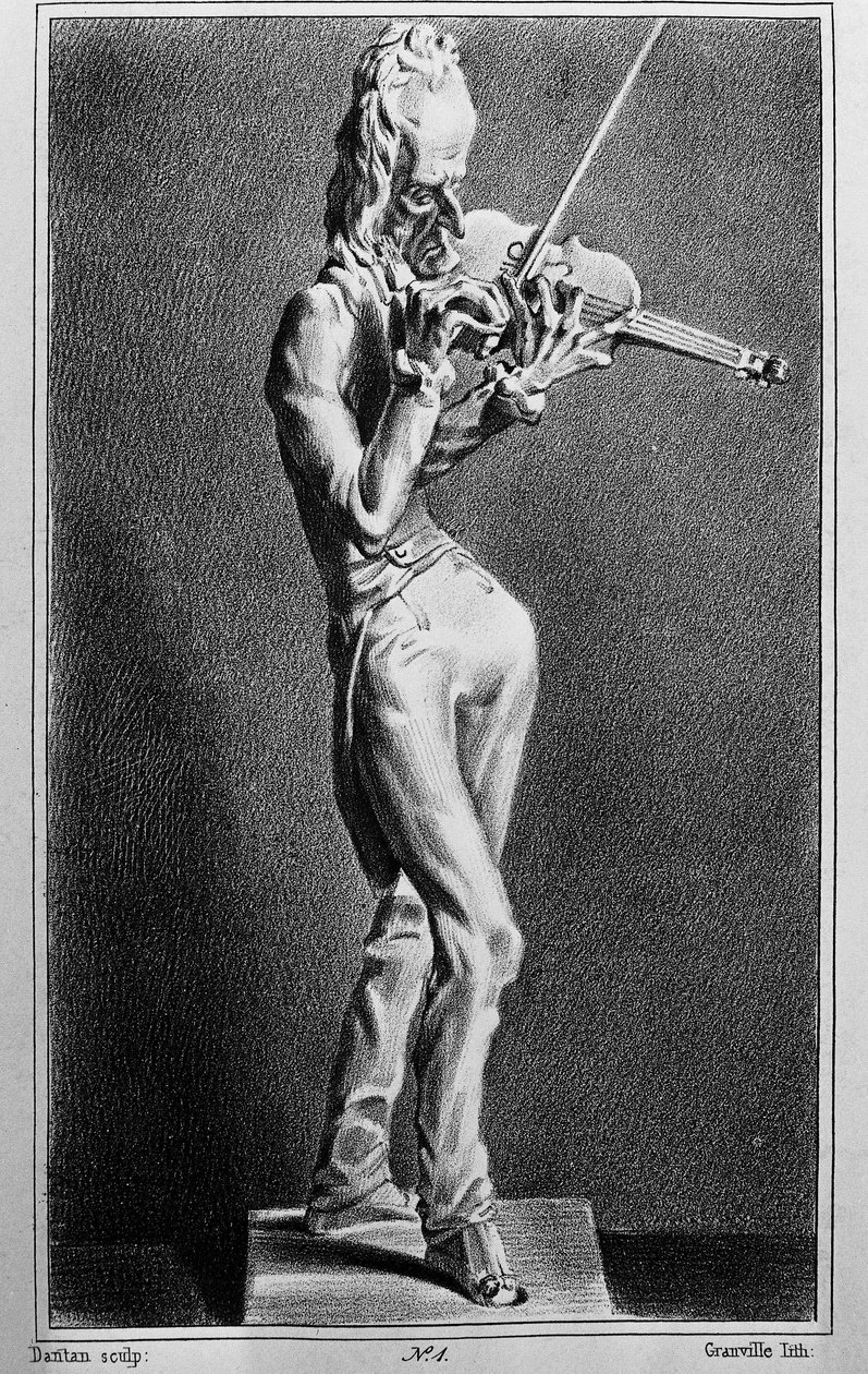 Niccolo Paganini (1782-1840), italienischer Geiger und Komponist. Karikatur nach der Skulptur von Jean Pierre Dantan dem Jüngeren von Jean Pierre (after) Dantan