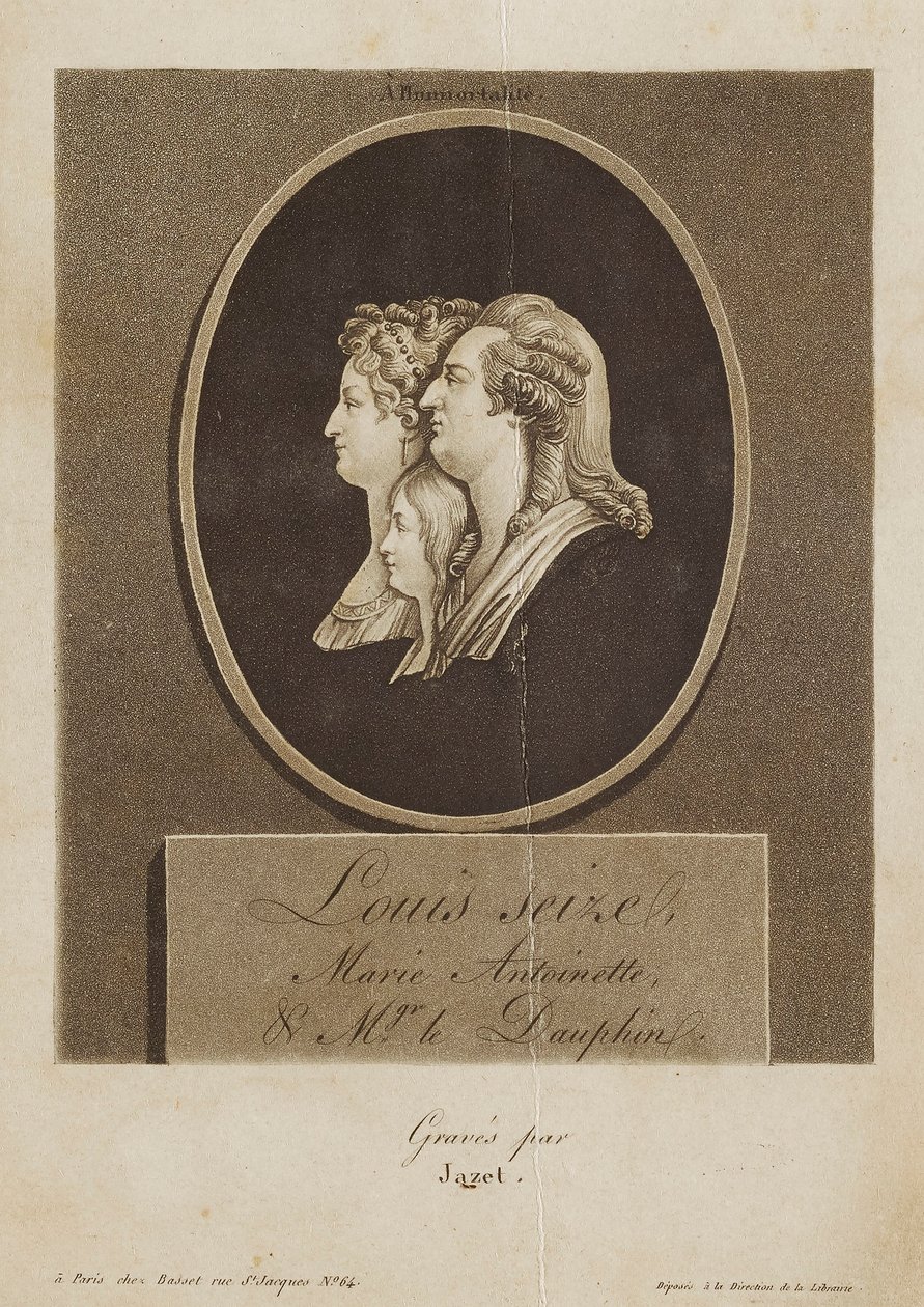Louis Seize, Marie Antoinette und Mgr. le Dauphin von Jean Pierre Marie Jazet