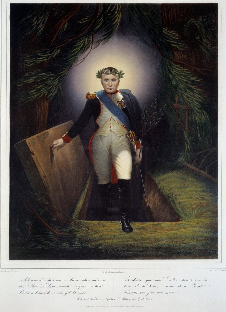 Ganzkörperporträt von Napoleon I (1769 - 1821) von seinem Grab von Jean Pierre Marie Jazet