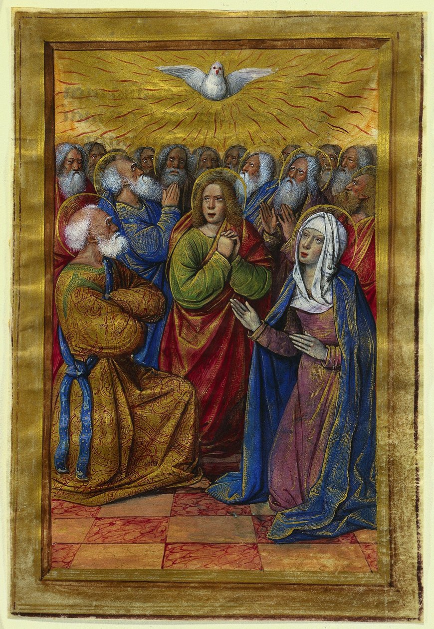 Miniatur aus einem Stundenbuch: Pfingsten, ca. 1500 von Jean Poyet