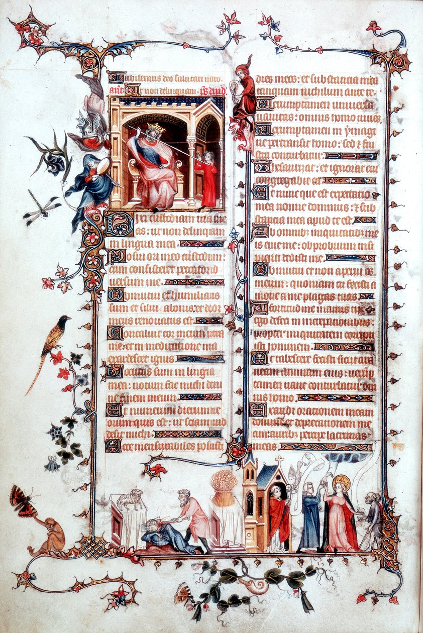 Seite aus dem Belleville Brevier 1323-1326 von Jean Pucelle