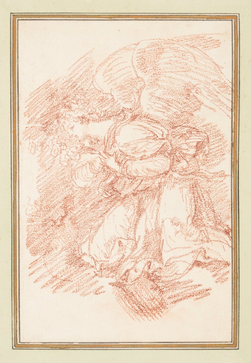 Kniende geflügelte Figur von Jean Robert Ango