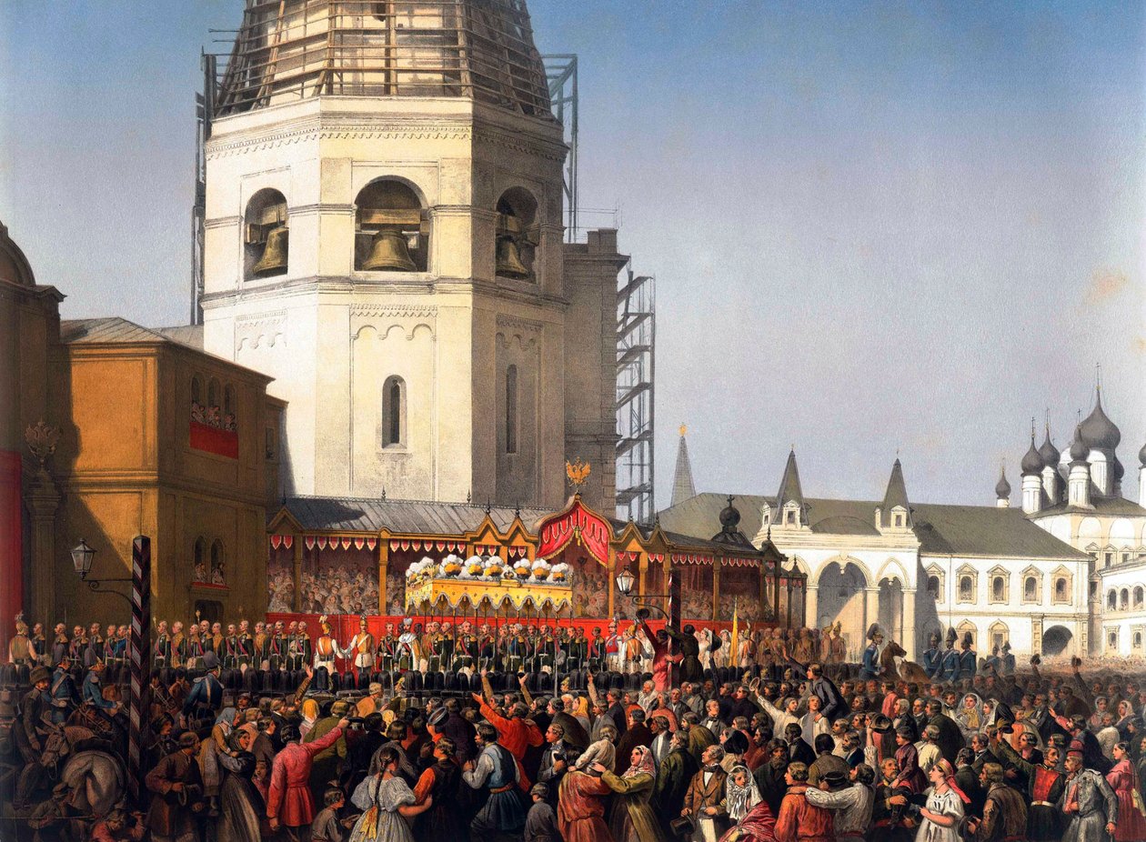 Prozession nach der Krönung von Zar Alexander II. von Russland, Moskau, 1856 von Jean Sorieul