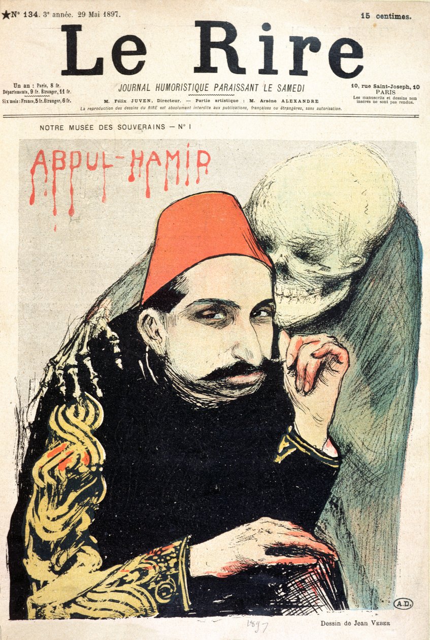 Karikatur von Abd al-Hamid II (1842-1918) aus 
