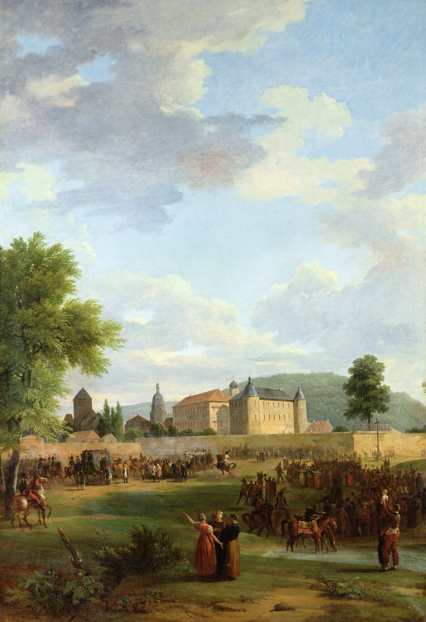 Napoleon wird in Ettlingen von Karl Friedrich Großherzog von Baden empfangen von Jean Victor Bertin