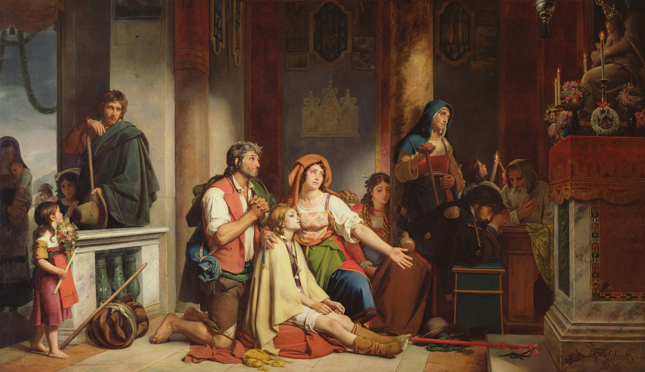 Das Gebet zur Madonna, 1831 von Jean Victor Schnetz