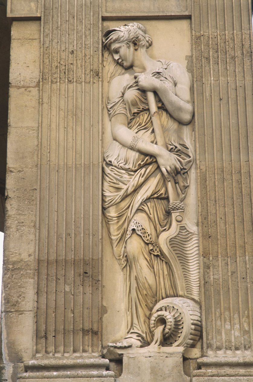 Frankreich, Paris, Les Halles, Fontaine des Innocents, Steinschnitzerei, Statue einer Frau von Jean and Lescot Pierre Goujon