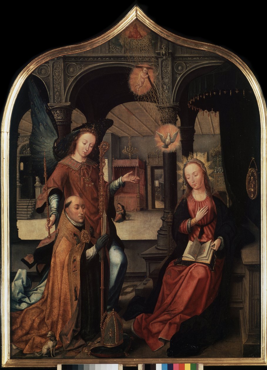 Darstellung der Verkündigung mit dem Stifter Heiliger Wilhelm von Brüssel von Jean the Elder Bellegambe