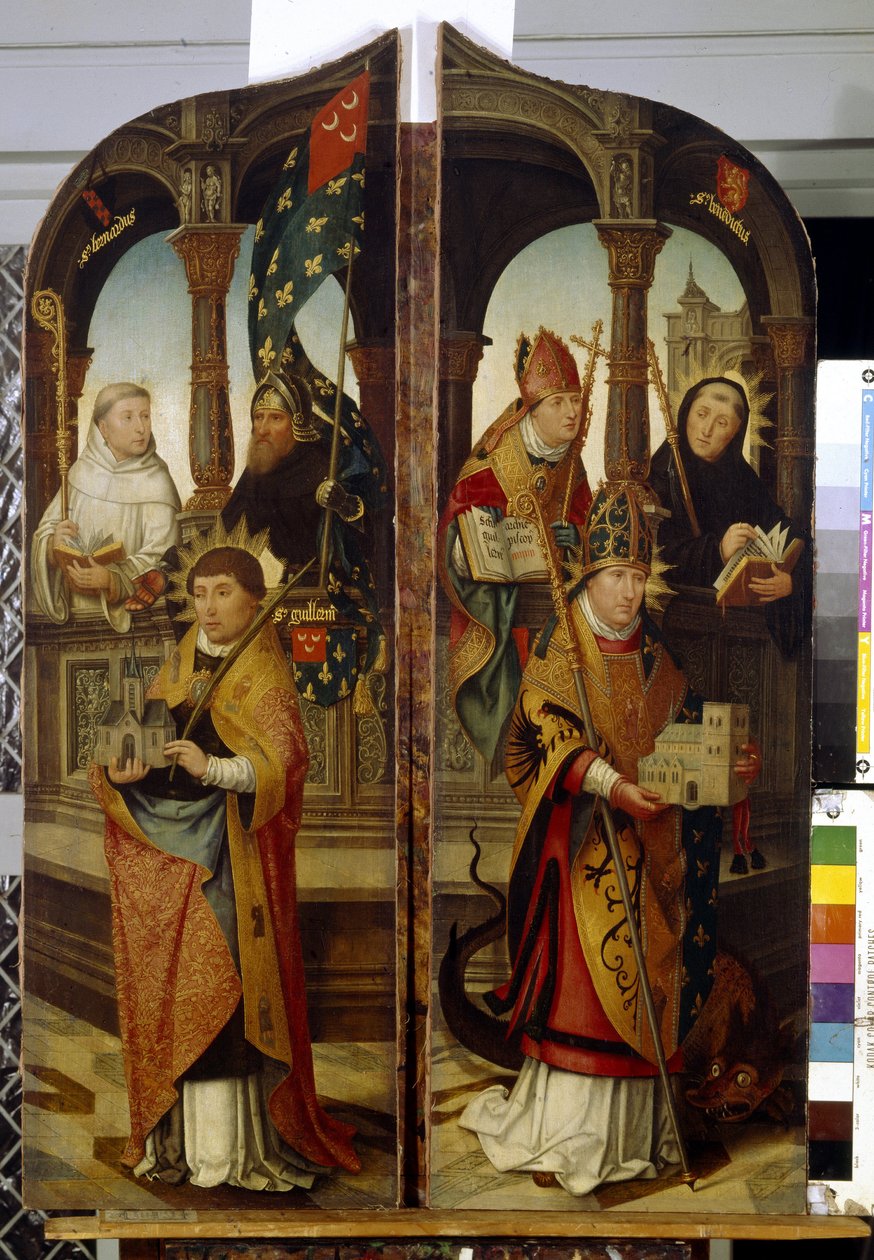 Heiliger Trudo und Heiliger Wilhelm (Seitenflügel eines Triptychons) von Jean the Elder Bellegambe