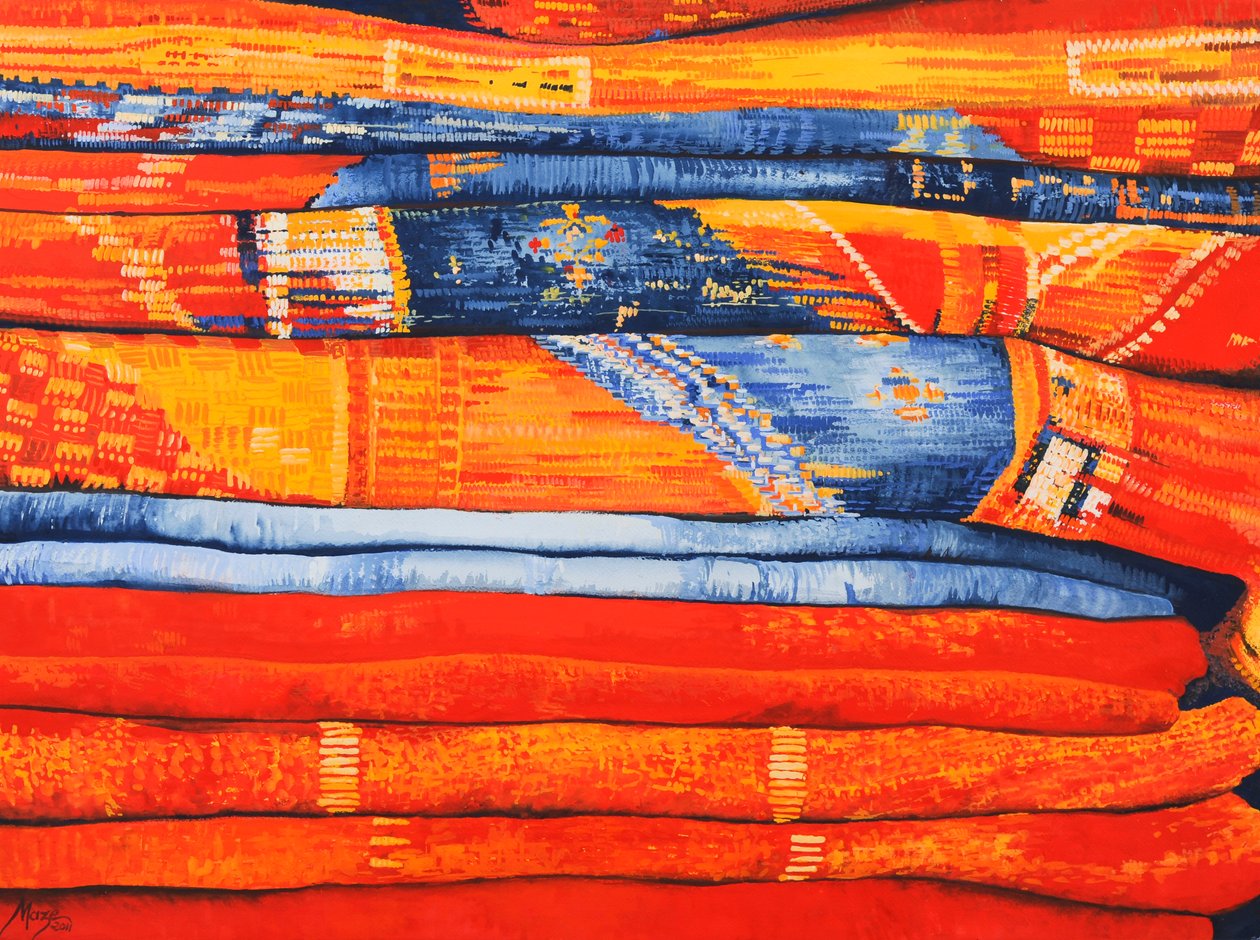 Marokkanische Stoffe 6, 2013 von Jeanne Maze