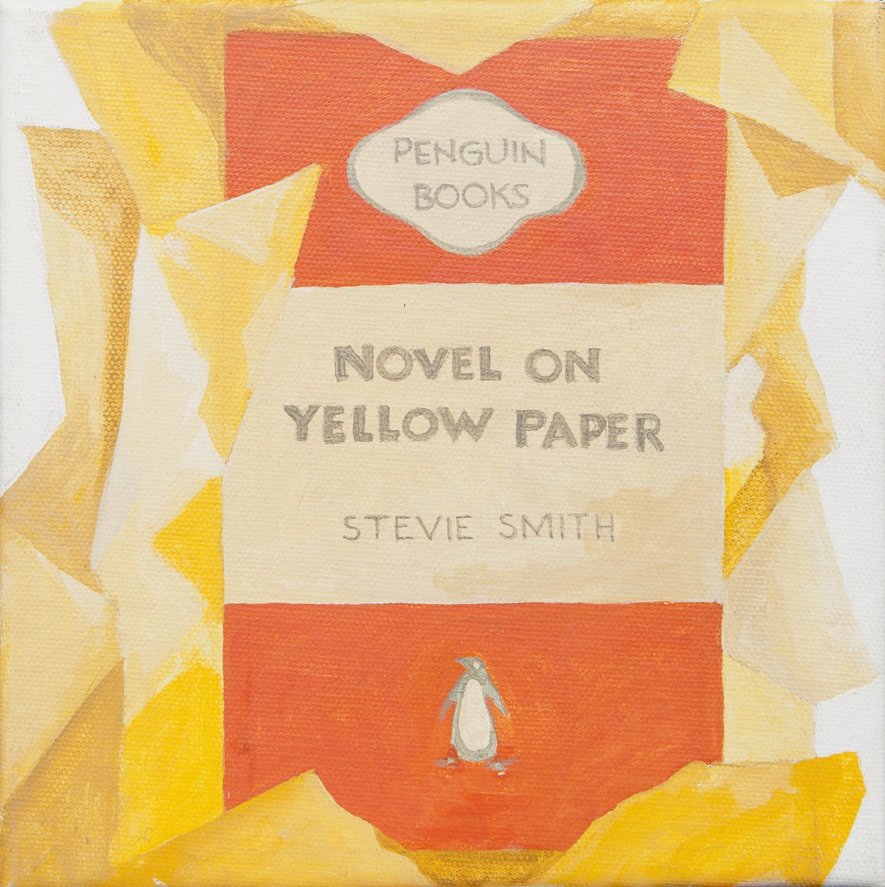 Penguin Buchcover. Roman auf gelbem Papier von Jennifer Abbott