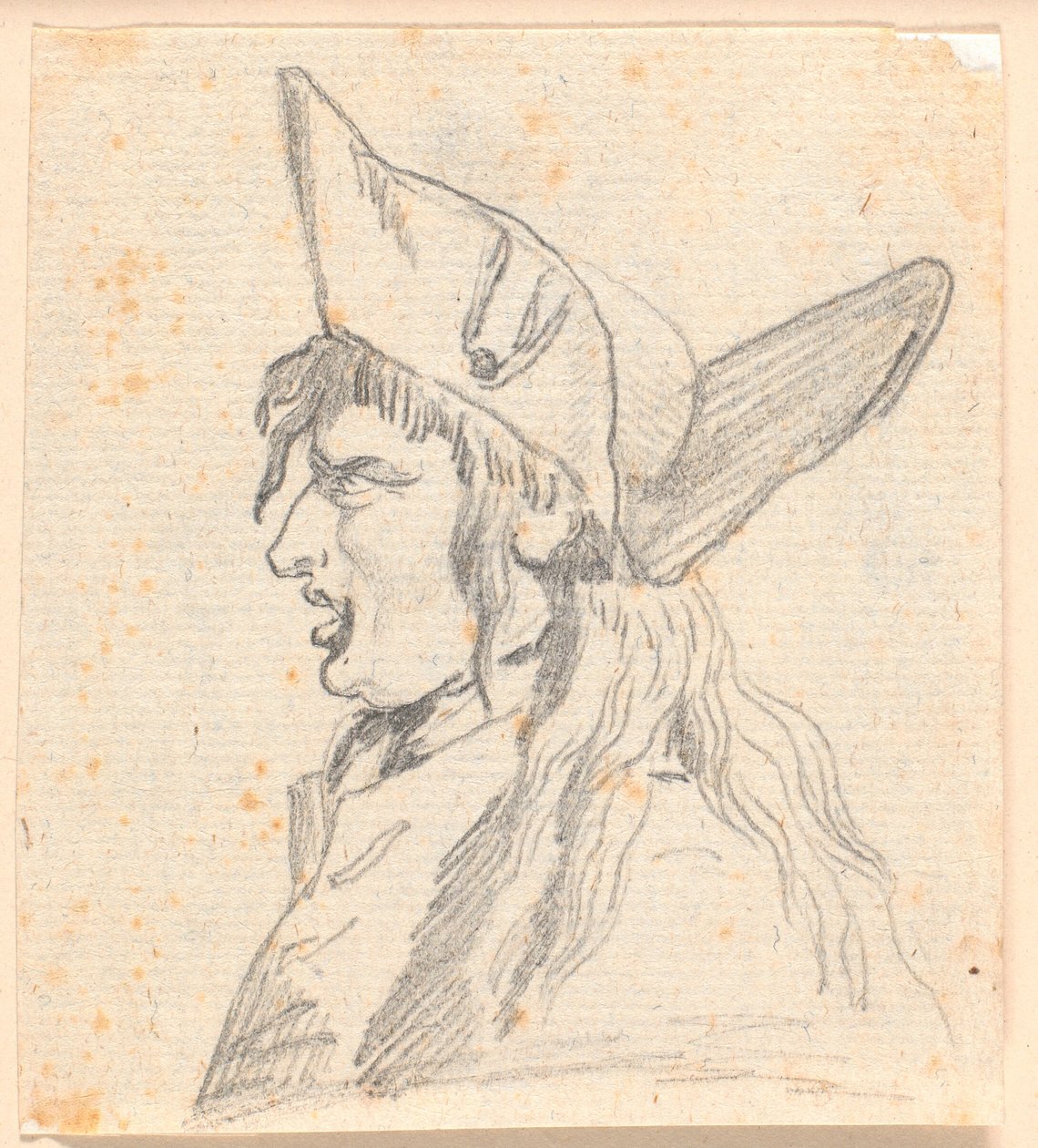 Ein schreiender Mann (ein Schweizer?) mit einem dreieckigen Hut von Jens Juel