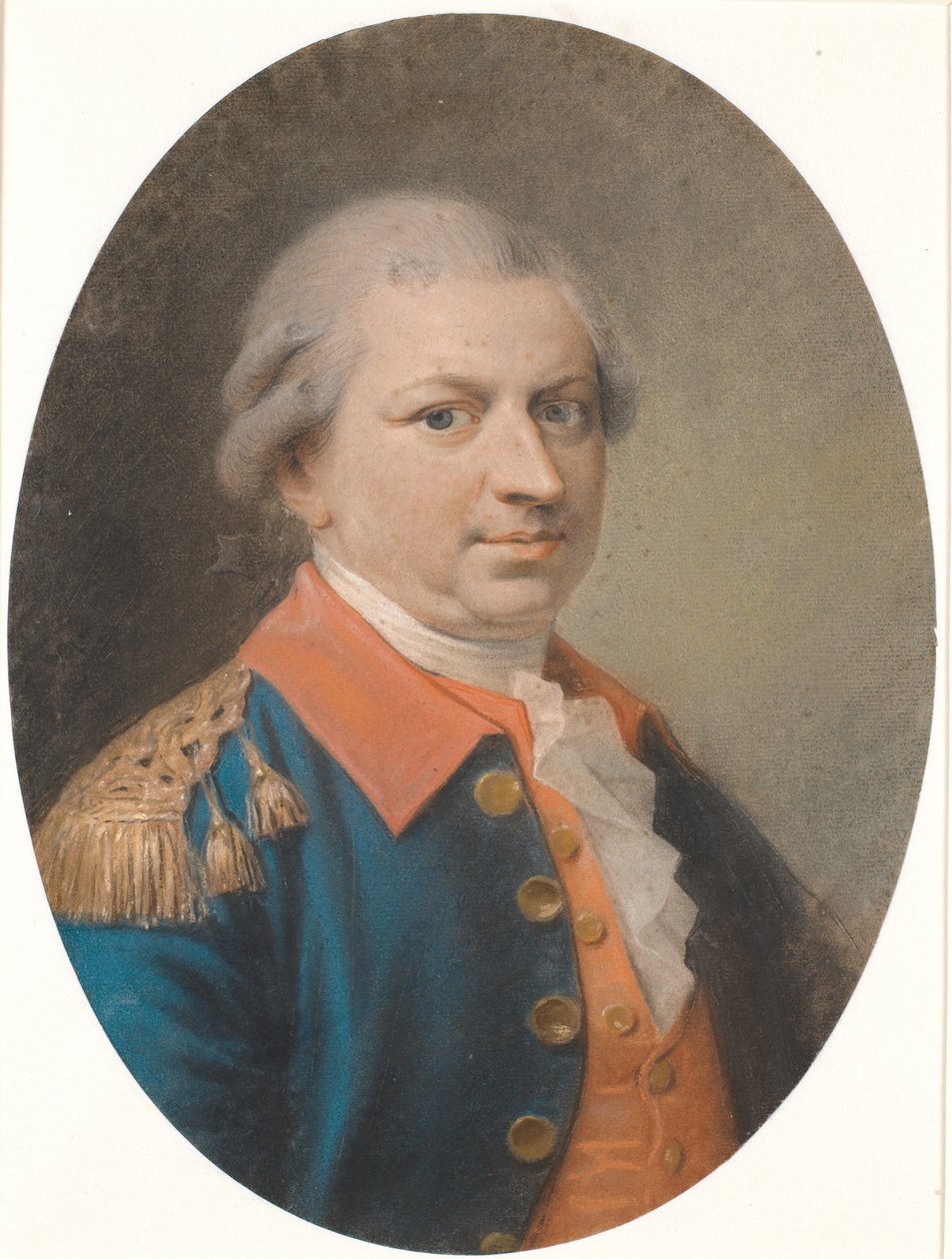 Porträt von Fabrikmeister und Kommandeurkapitän Henrik Gerner. Oval, Dreiviertelprofil nach rechts von Jens Juel