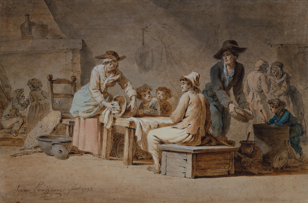 Eine Bauernfamilie im Inneren von Jerome Preudhomme