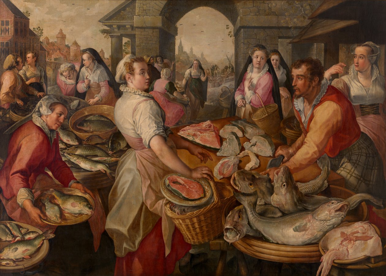 Fischmarkt von Joachim Beuckelaer or Bueckelaer