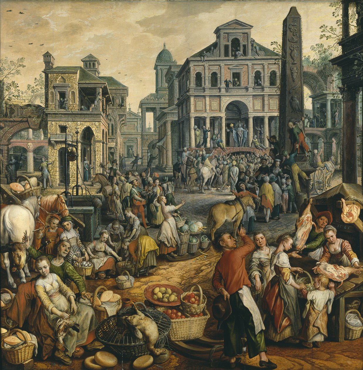 Marktszene mit Ecce Homo von Joachim Beuckelaer