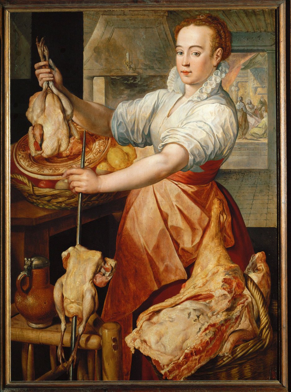Koch mit Huhn von Joachim Bueckelaer