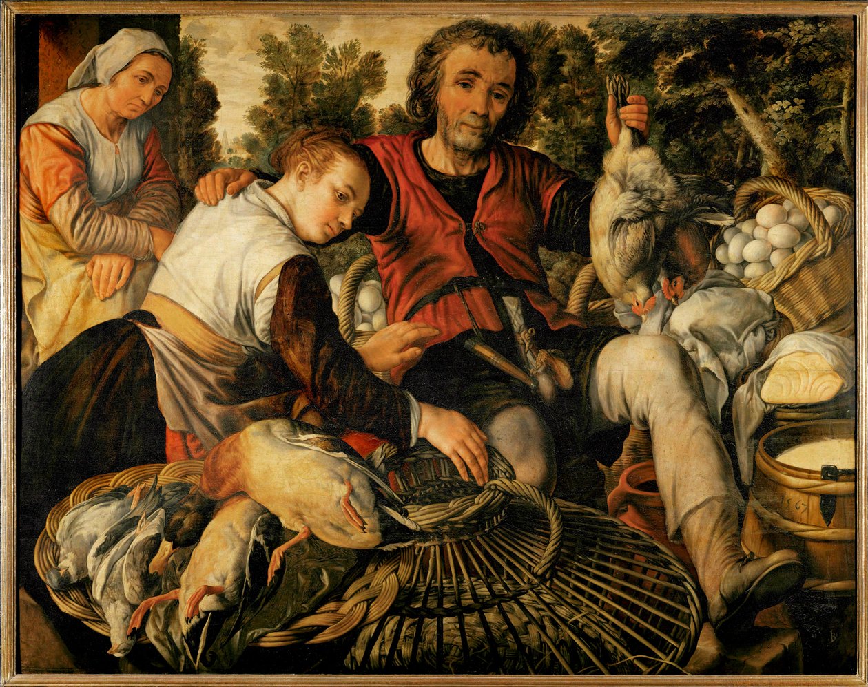 Bauern auf dem Markt von Joachim Bueckelaer