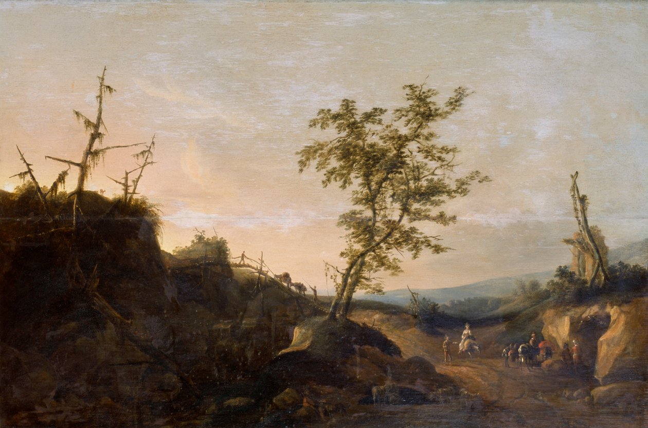 Reisende in einer Landschaft von Joachim Govertsz Camphuysen