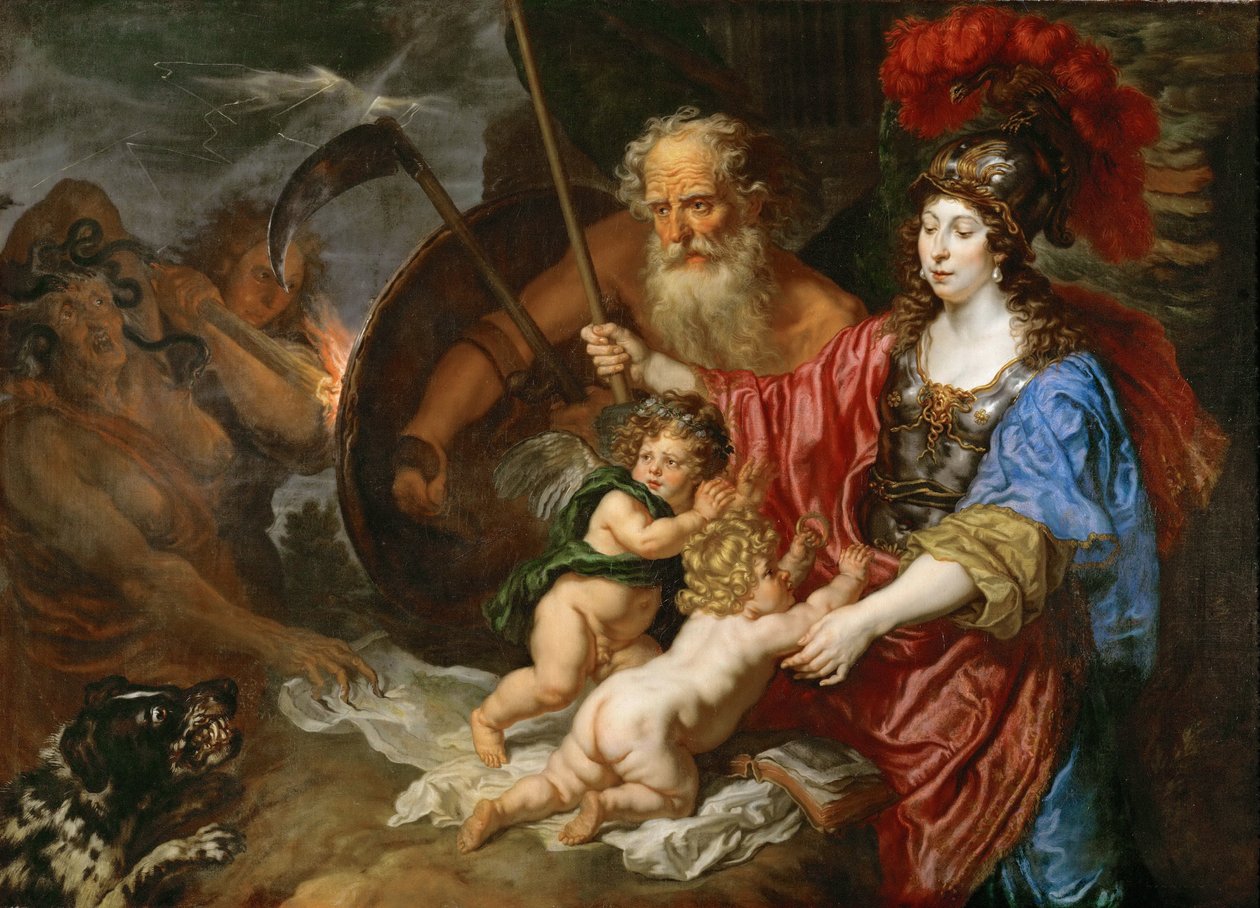 Barock: Minerva und Saturn schützen Kunst und Wissenschaft vor Neid und Falschheit von Joachim von Sandrart