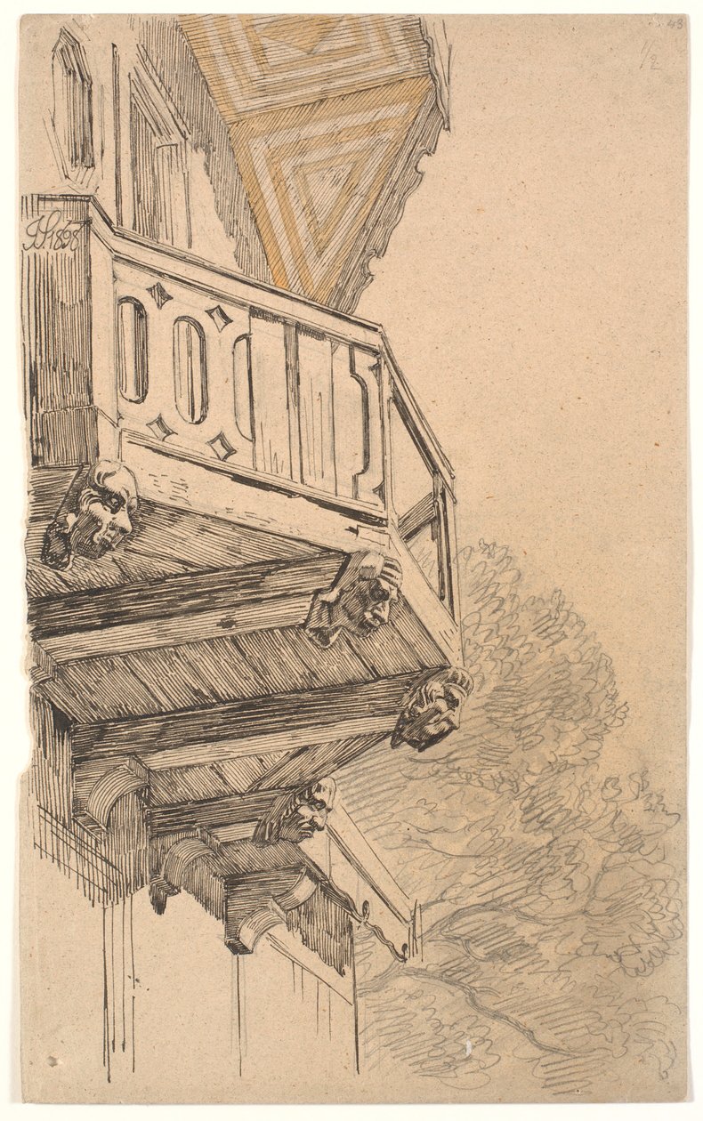 Ein Flügel von H.C. Aggersborgs Villa im Classens Have von Joakim Frederik Skovgaard