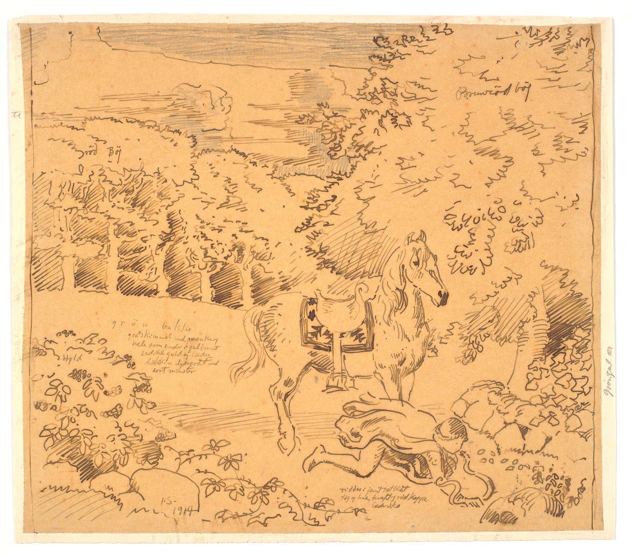 Kalke mit Volksliedmotiv (Die Jungfrau im Schlangenhemd) von Joakim Frederik Skovgaard