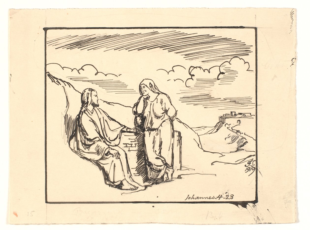 Christus und die samaritische Frau von Joakim Frederik Skovgaard