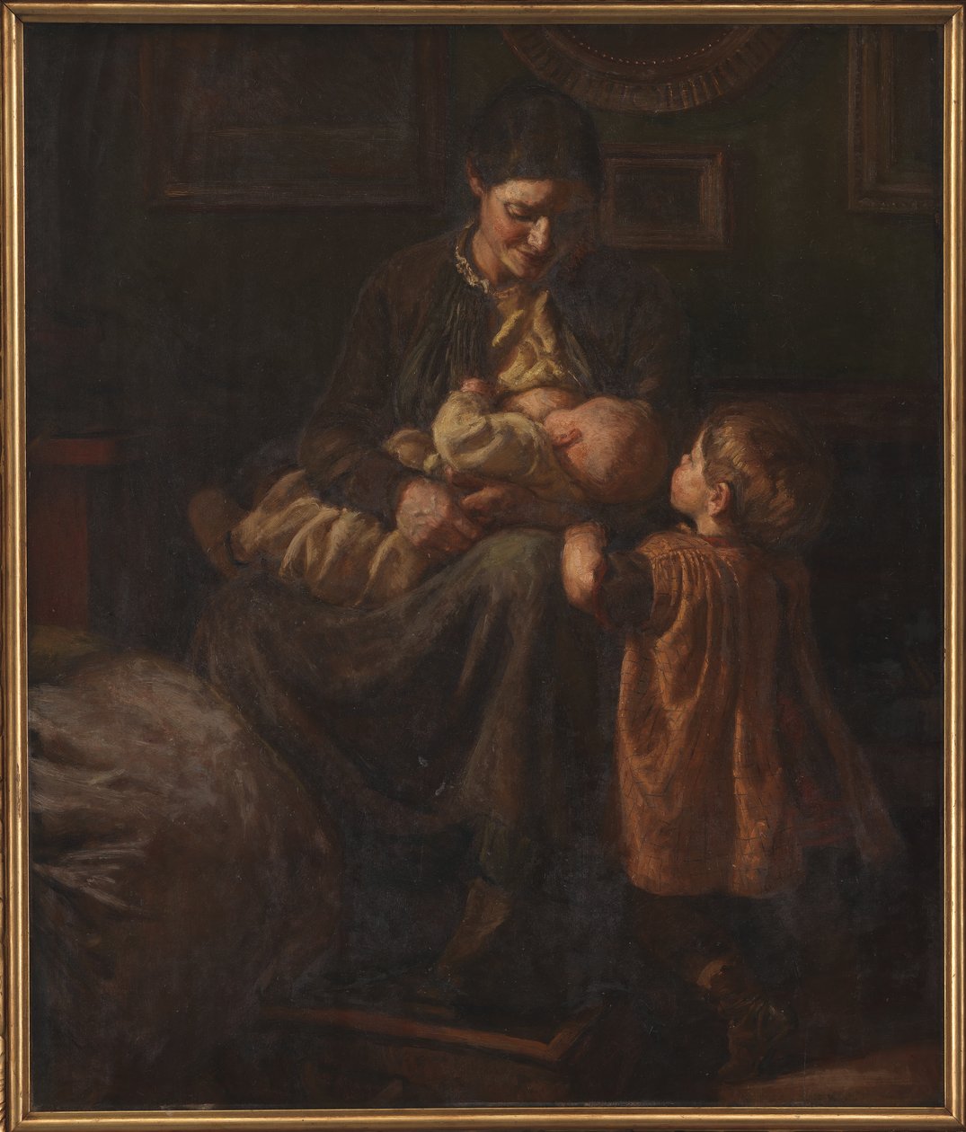 Die Frau des Künstlers mit zwei Kindern von Joakim Frederik Skovgaard