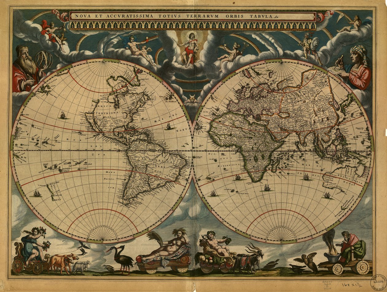 Neue und sehr genaue Weltkarte von Joan Blaeu
