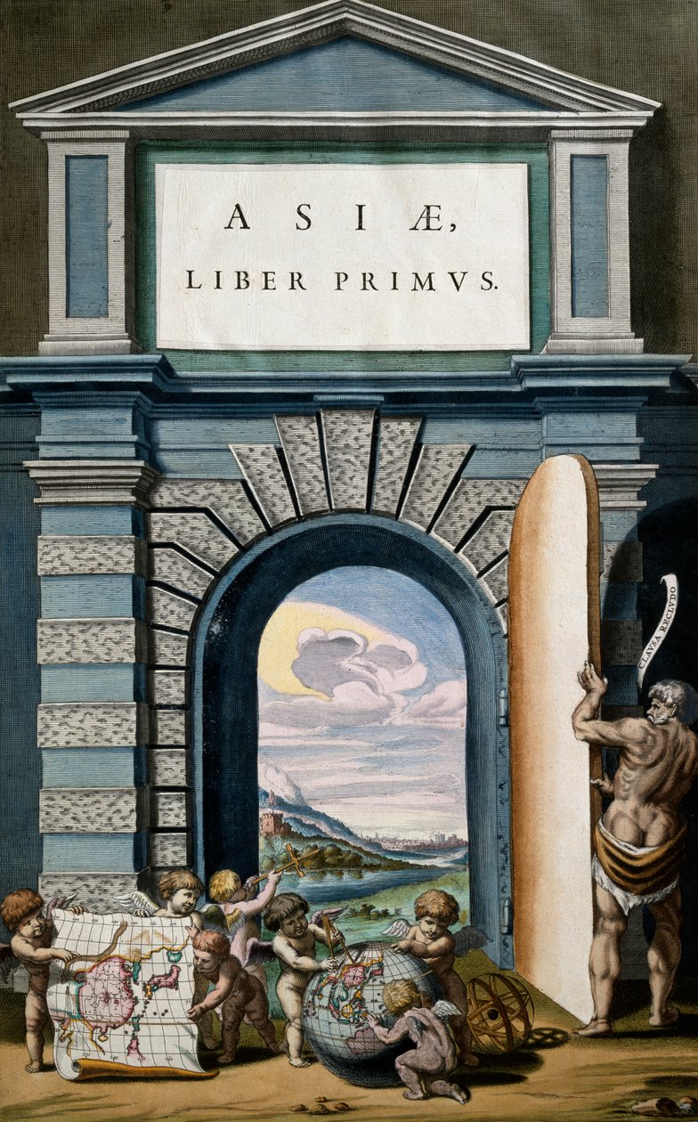 Asiae (Asien), Buch I, Titelseite von Band X, Atlas Maior, von Joan Blaeu (1596-1673) von Joan Blaeu