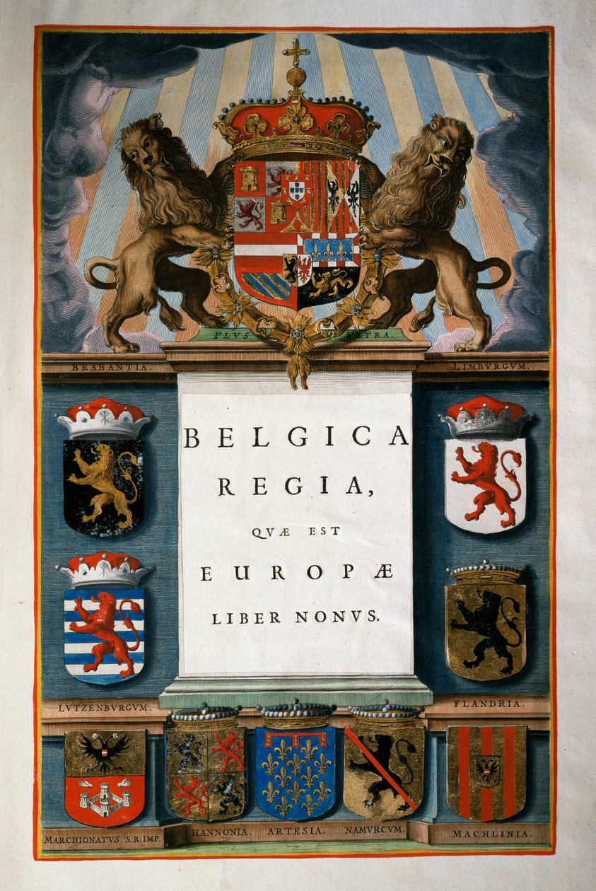 Belgica Regia quae est Europae (Belgien), Buch IX, Titelseite Band IV, Atlas maior, von Joan Blaeu, Kupferstich, 57,5x39 cm, Amsterdam von Joan Blaeu