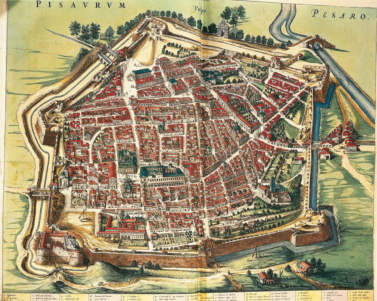 Italien, Karte von Pesaro aus Theatrum civitatum et admirandorum Italiae von Joan Blaeu von Joan Blaeu