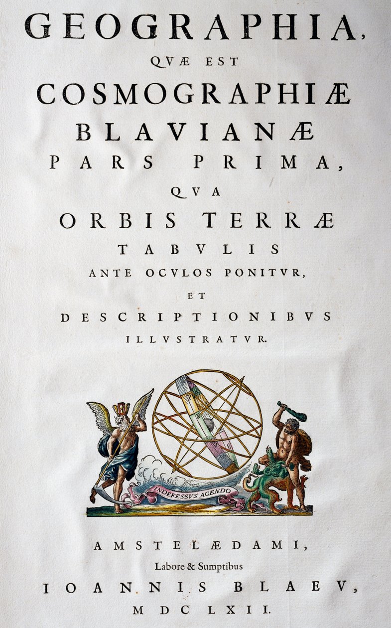 Titelseite von Teil I, Atlas Maior, Atlas in 11 Bänden, von Joan Blaeu (1596-1673), Kupferstich, 57,5x39 cm, Amsterdam von Joan Blaeu
