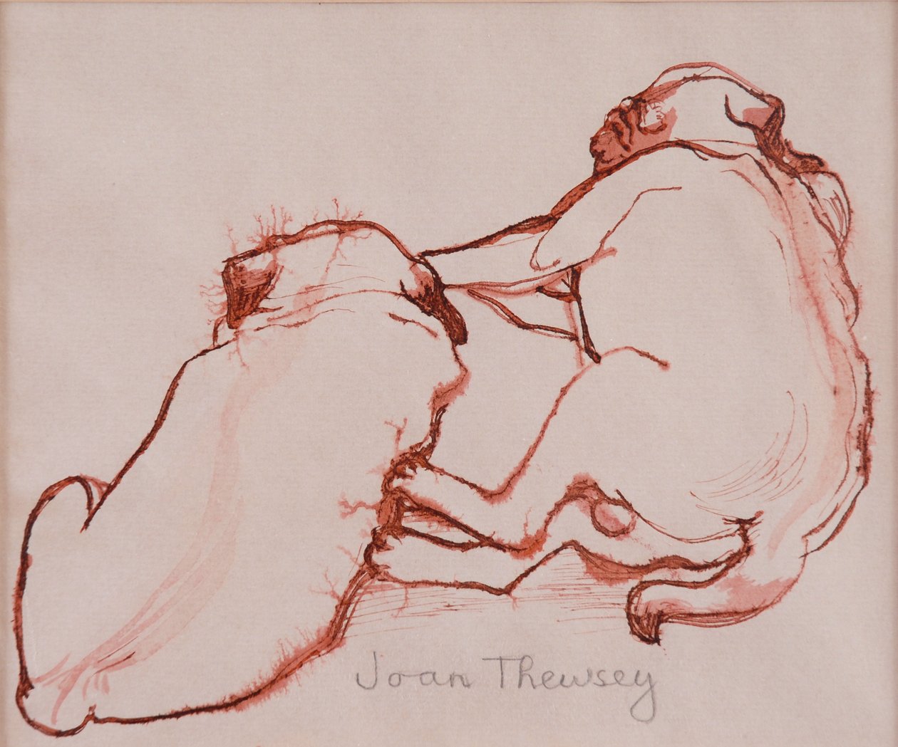 Zwei Mopswelpen, die Brüder, 2005 von Joan Thewsey
