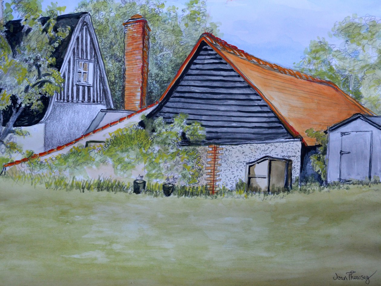 Blick über den Nachbargarten, 2016 von Joan Thewsey