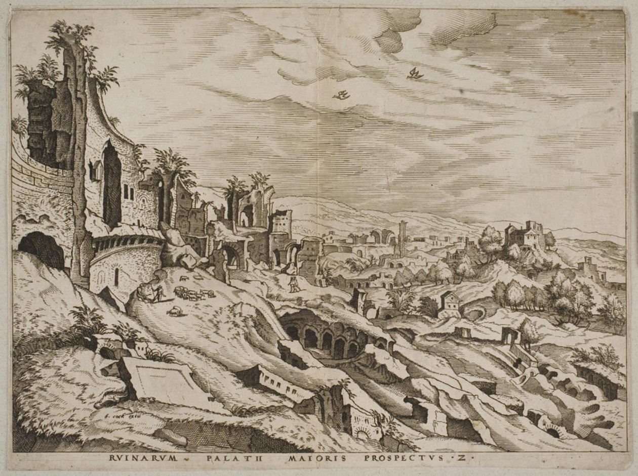 Zweiter Blick auf die Ruinen des Palatinhügels von Joannes van Doetecum I