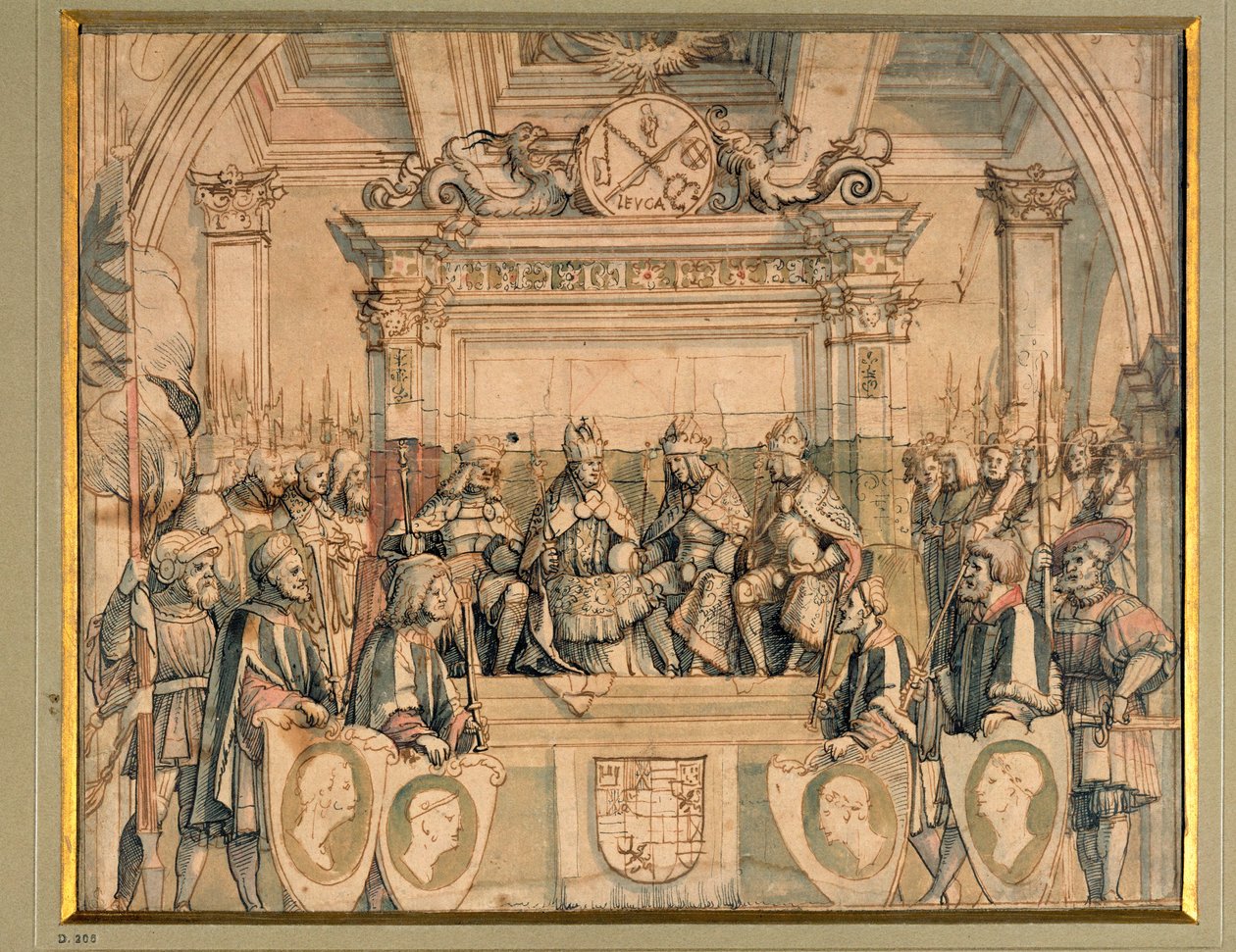 Huldigung an die Kaiser Albrecht II., Friedrich III., Maximilian I. und Karl V. von Joerg the Elder Breu