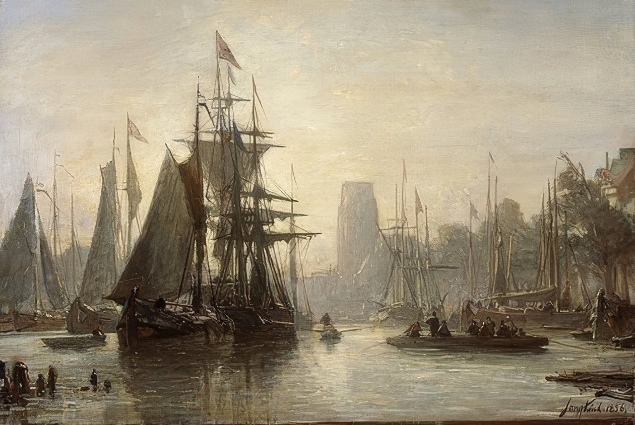 Der Hafen von Rotterdam. 1856 von Johan-Barthold Jongkind