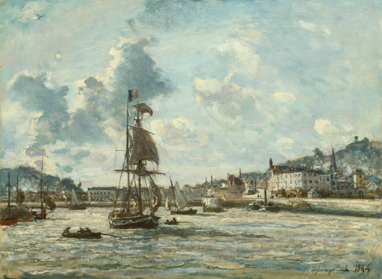 Eingang zum Hafen von Honfleur von Johan-Barthold Jongkind