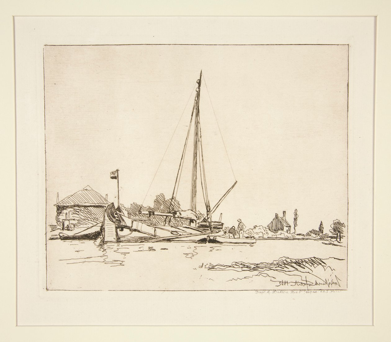 Das vertäute Boot von Johan Barthold Jongkind