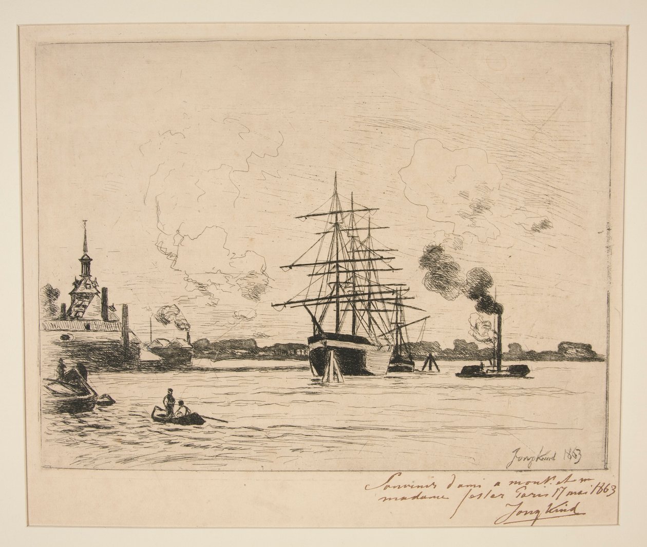 Der alte Hafen von Rotterdam von Johan Barthold Jongkind