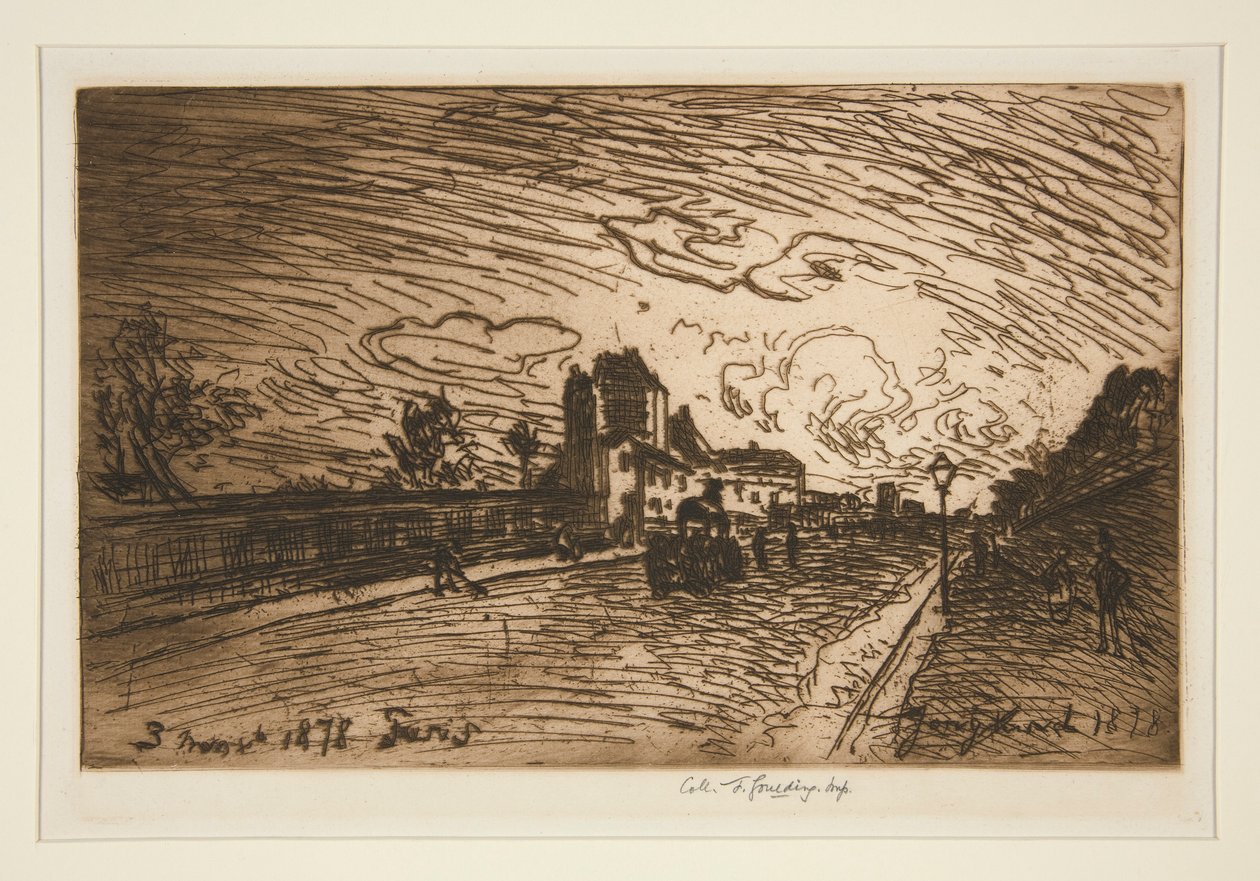 Sortie de la Maison Cochin (Faubourg Saint-Jacques) von Johan Barthold Jongkind
